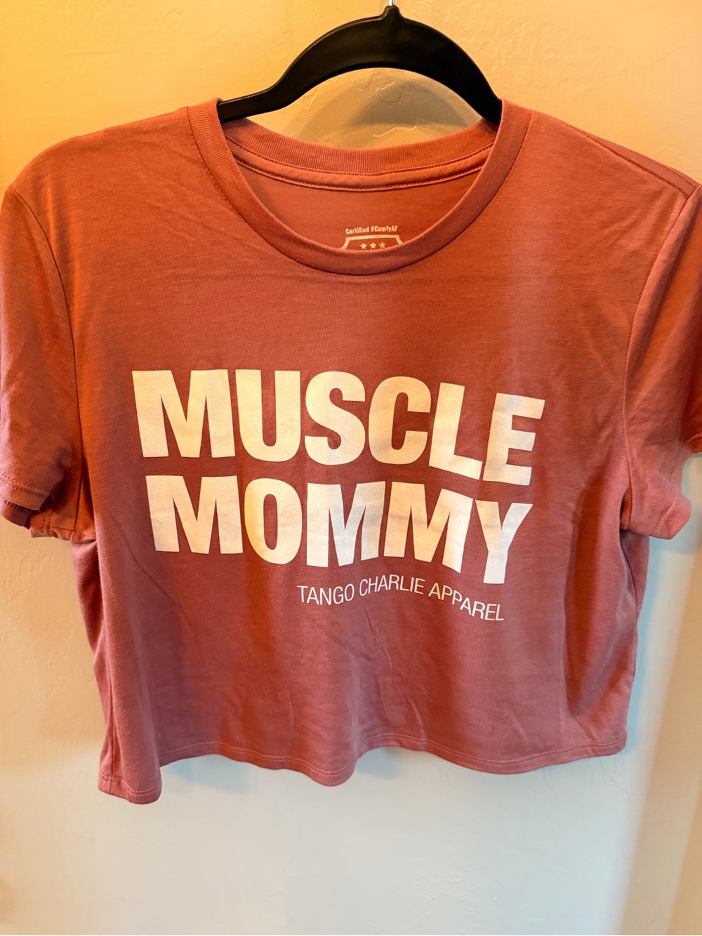 "Muscle Mommy" Crop Tee - Dusty Rose